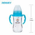 240ml Fancy Design Glasses Natural Flow Baby Glass Milk Feed Bottle